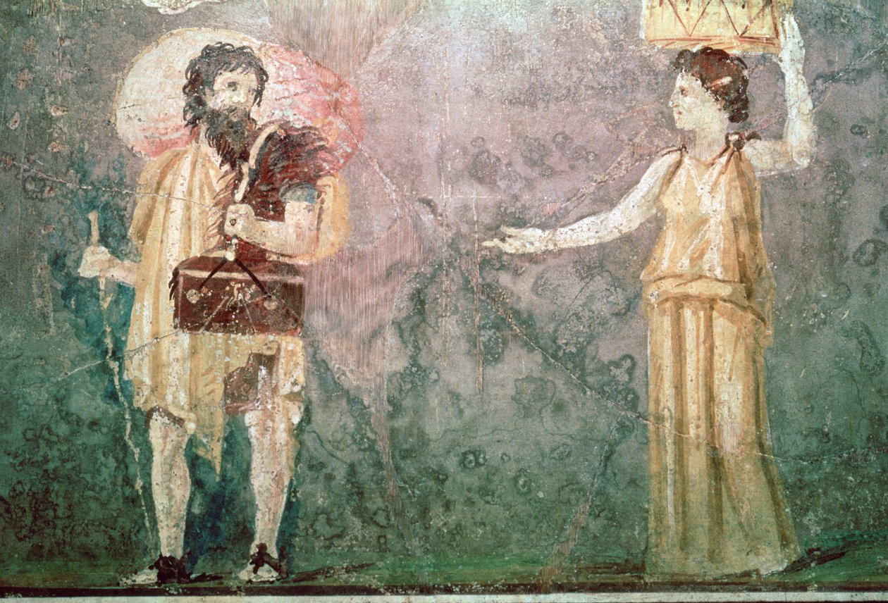 Peinture murale romaine de serviteurs, 1er siècle av. J.-C. - Unbekannt