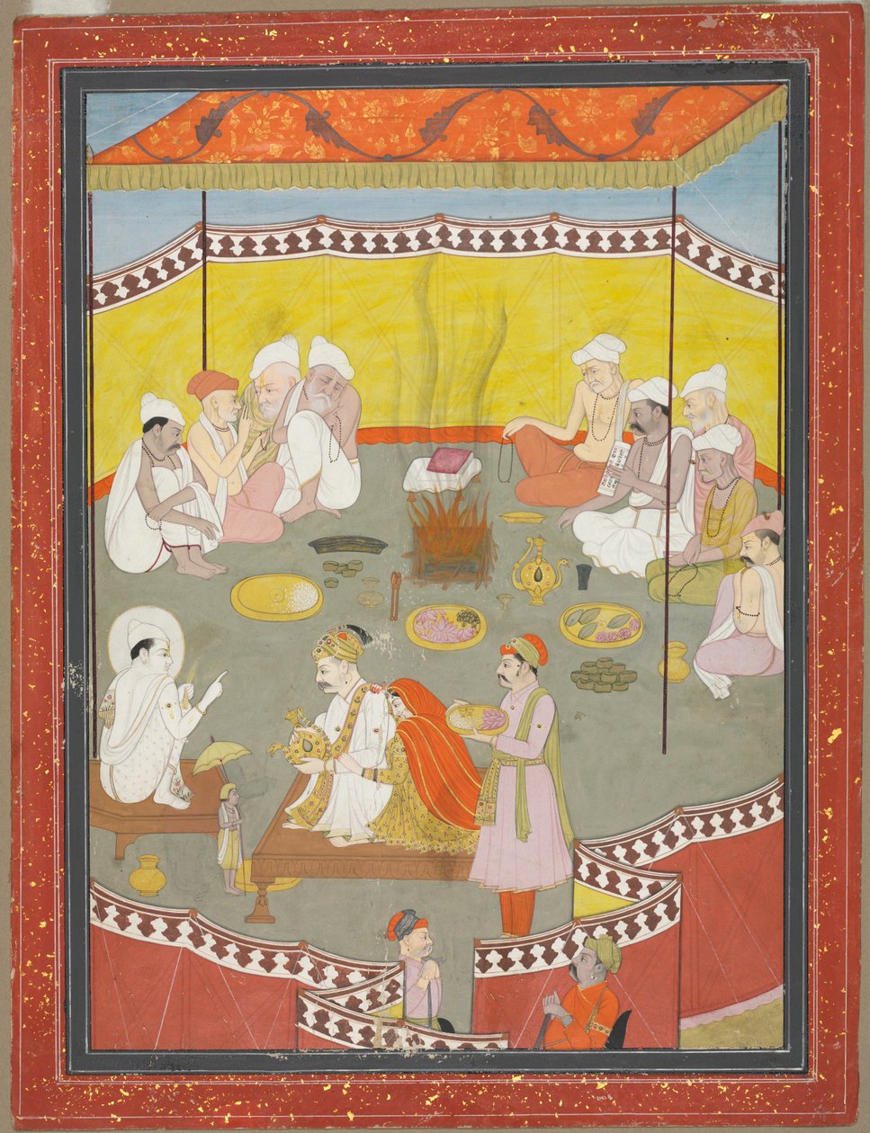 Couple royal distribuant des repas, 1700s - Unbekannt