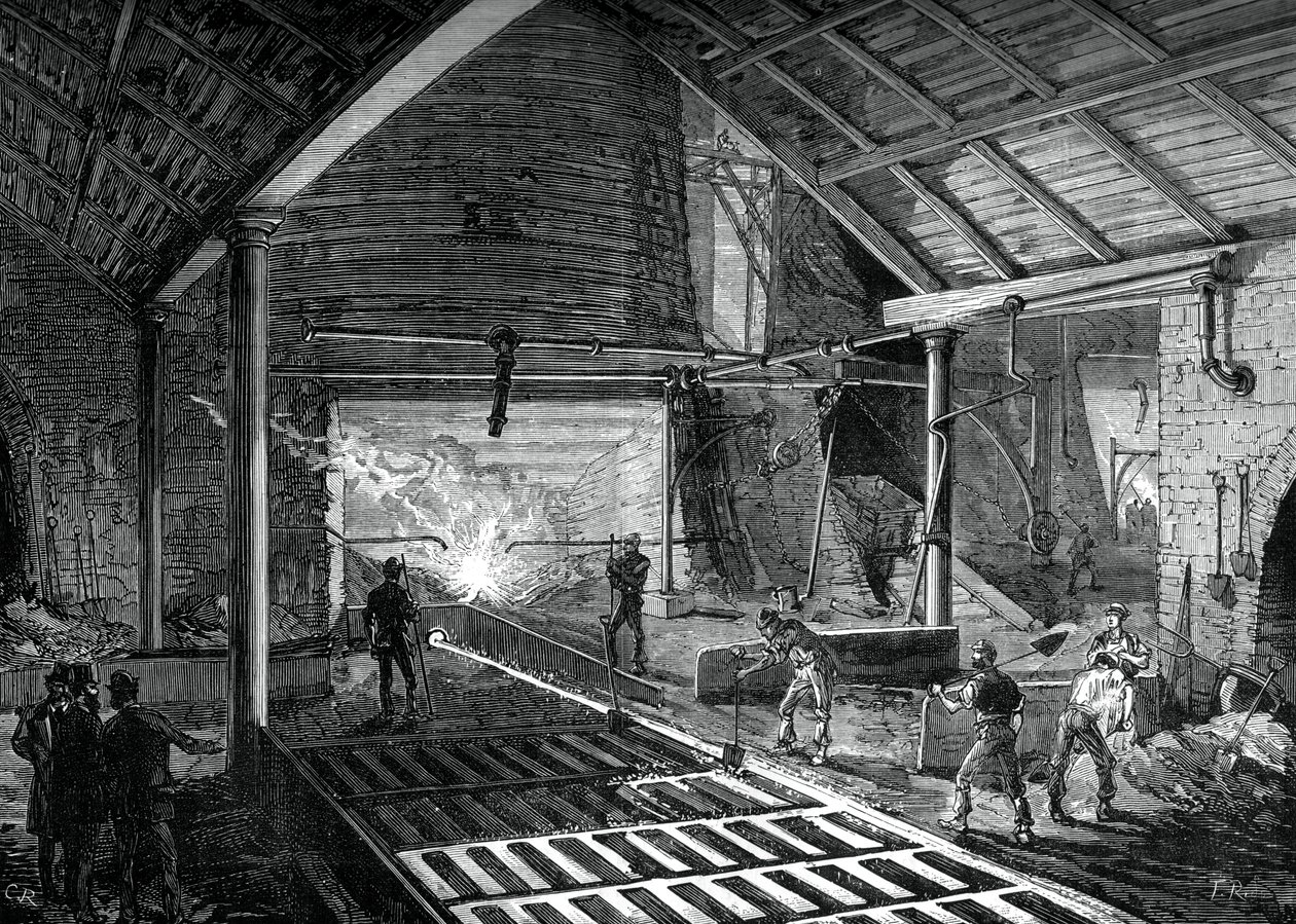 Coulée du fer en fusion dans les moules, vers 1880 - Unbekannt