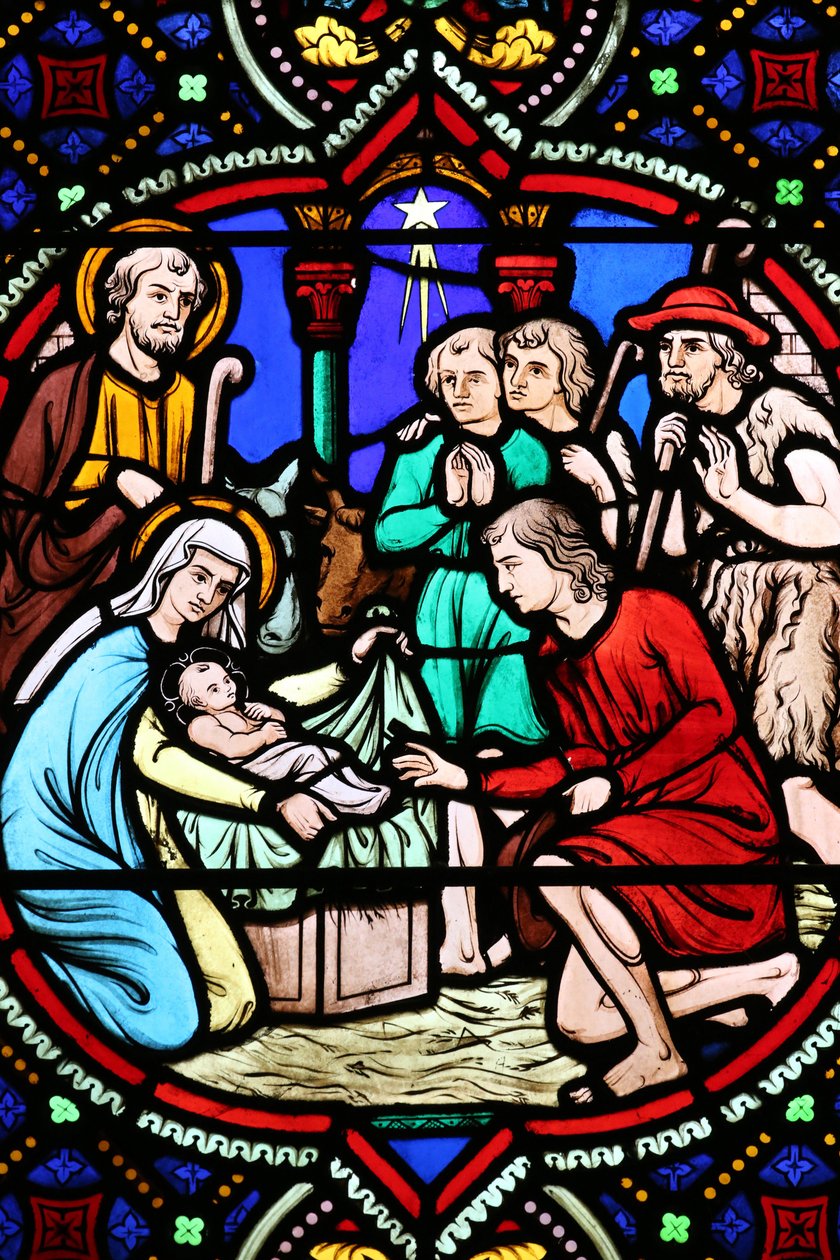 Église du Sacré-Cœur. Vitrail. La Nativité. Adoration des bergers, 20160604, Moulins, France - Unbekannt