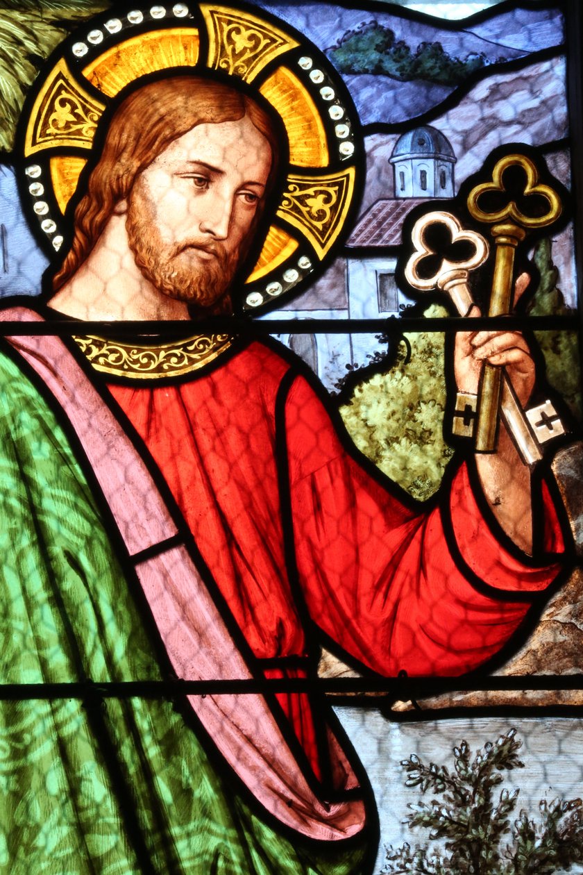 Église Saint-Fargeau. Vitrail. Jésus. France - Unbekannt