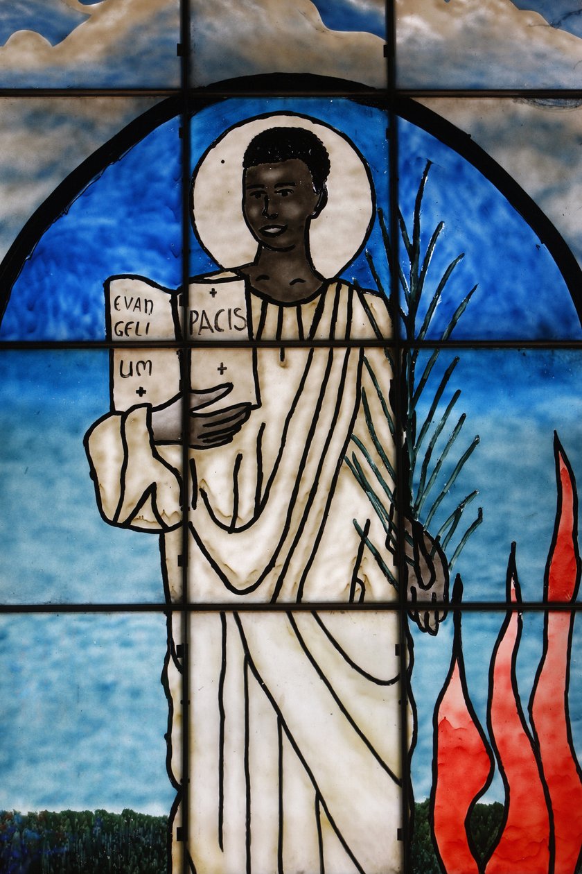 Saint Kiriwawanvu représenté sur vitrail, Lomé, Togo - Unbekannt