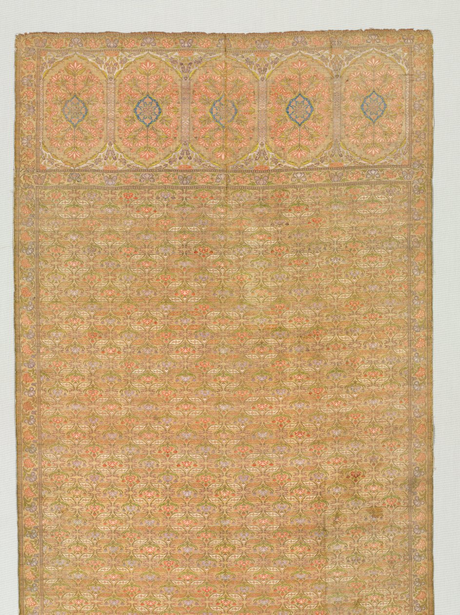 Ceinture avec champ floral et panneaux de bout sur fond doré, 1700s - Unbekannt