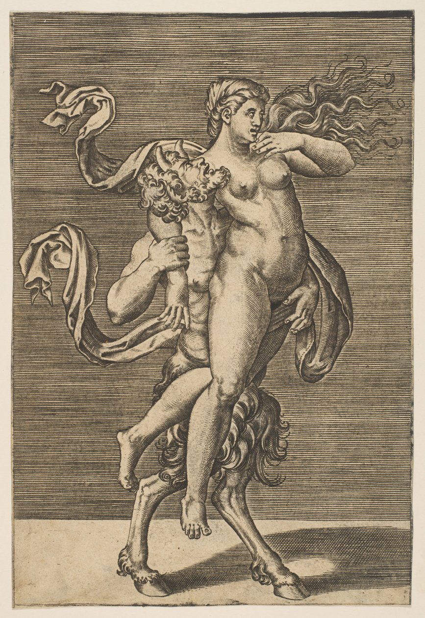 Satyre portant une nymphe retenant son bras droit, vers 1515-1600 - Unbekannt