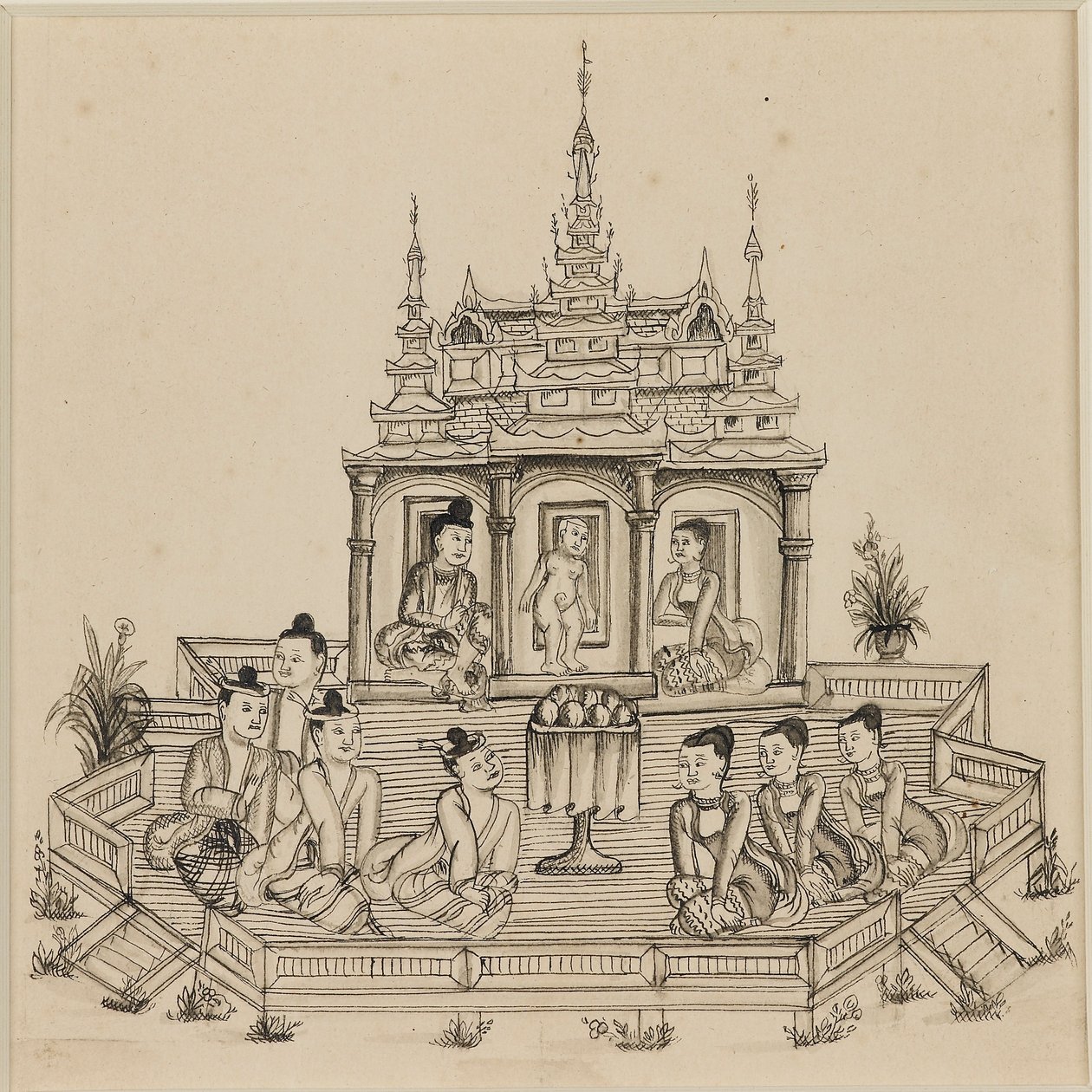 Scène du Vessantara Jataka, vers 1880 - Unbekannt