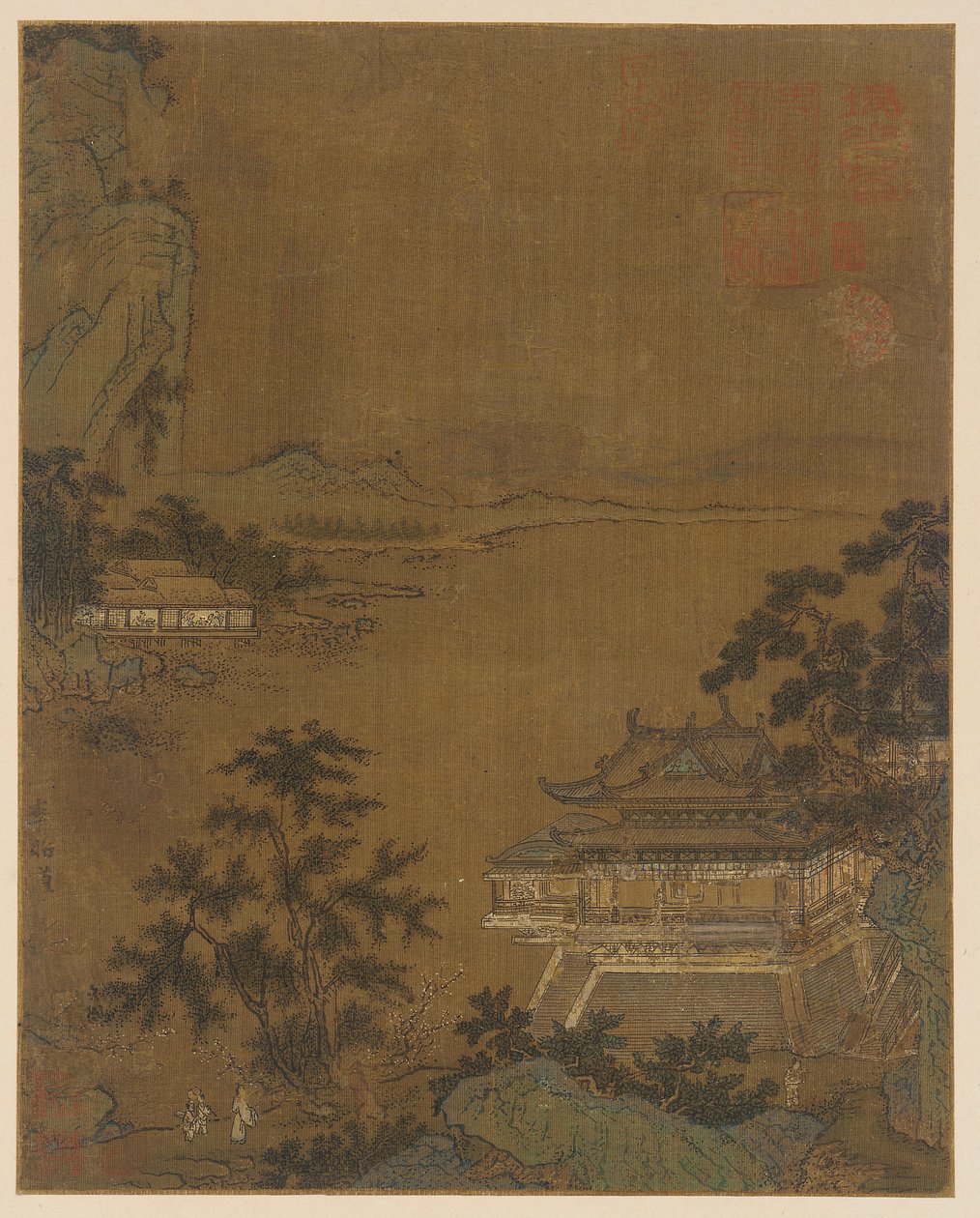 Érudit arrivant à un pavillon au bord de la rivière, dynastie Ming, 15ème siècle - Unbekannt