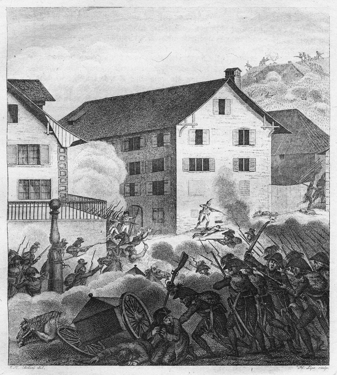 Deuxième bataille de Zurich, scène de combat au Central, 1799 - Unbekannt