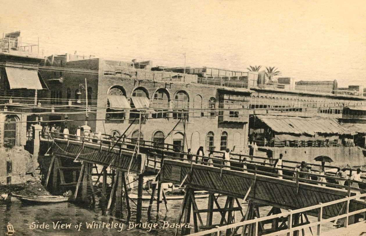 Vue latérale du pont Whiteley, Bassorah, vers 1918-1939 - Unbekannt