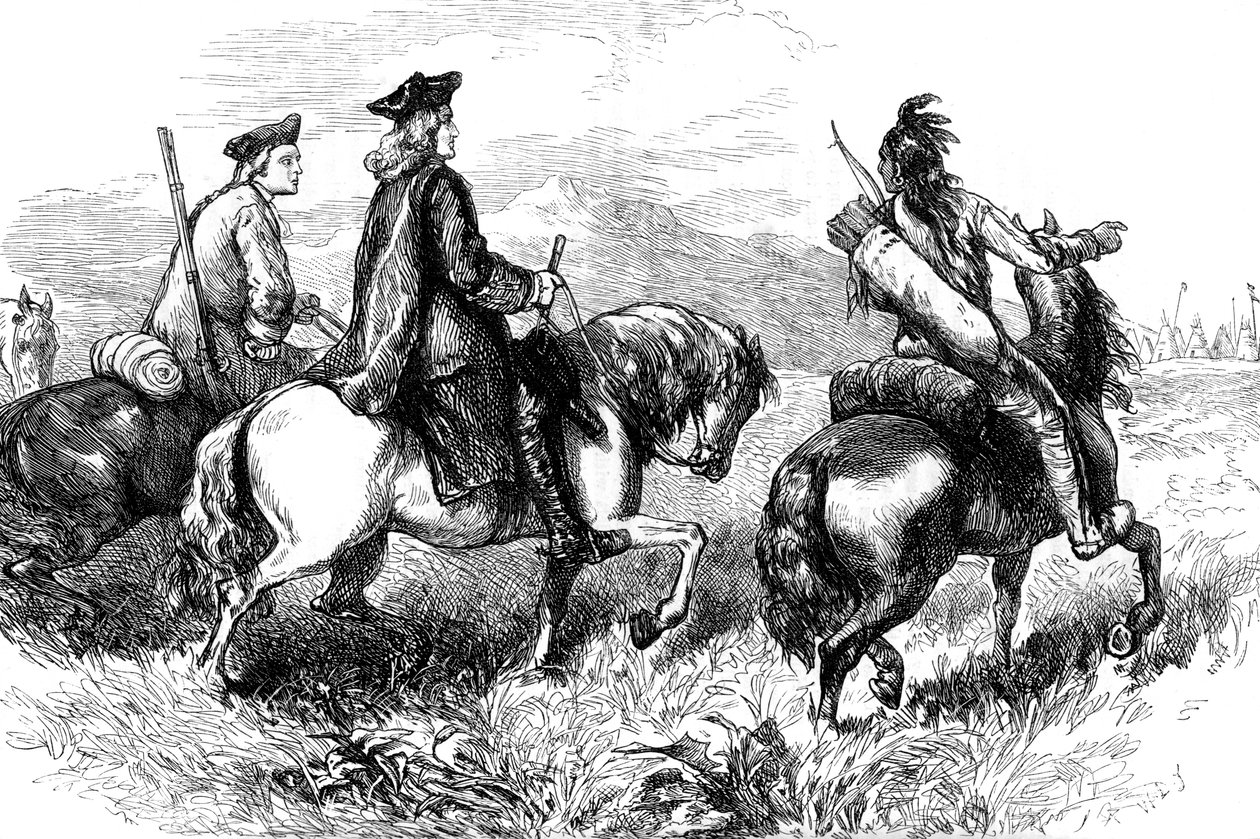 Sir Alexander Cuming en route pour visiter les Cherokees, Caroline du Sud, vers 1730 - Unbekannt