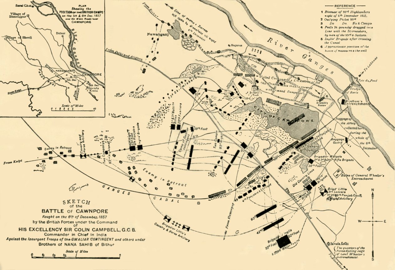 Esquisse de la bataille de Cawnpore, 1857, 1901 - Unbekannt