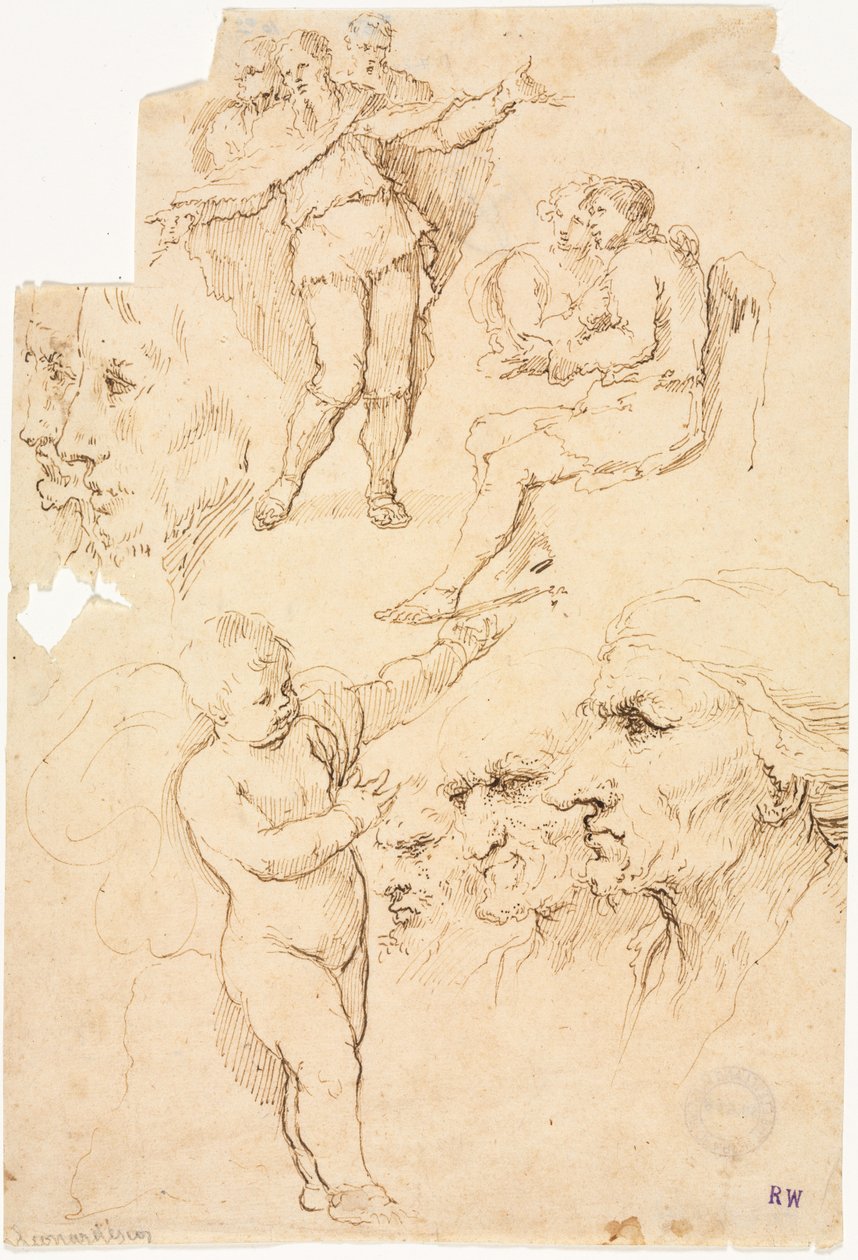 Esquisses de têtes et de figures, 1600s - Unbekannt