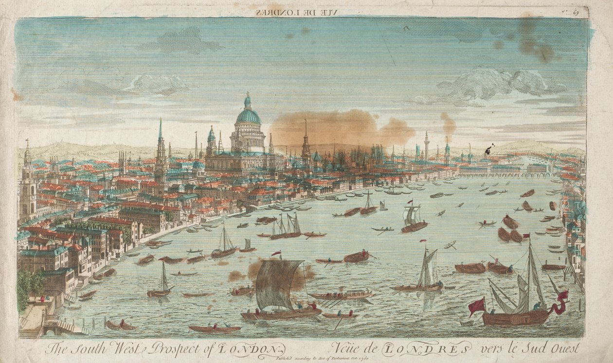 Perspective sud-ouest de Londres, 1760 - Unbekannt