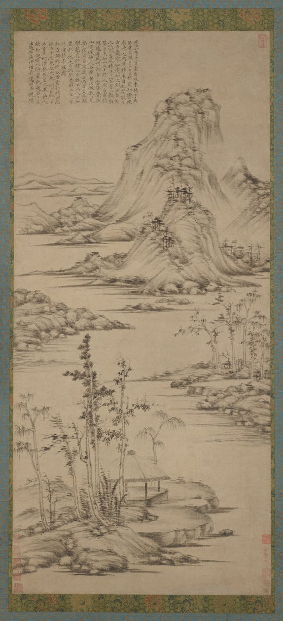 Brumes printanières sur un pavillon au bord de la rivière, dynastie Ming, 1368-1644 - Unbekannt
