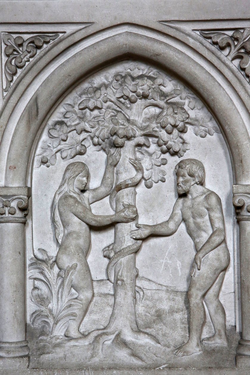 Église catholique Saint-Martin, Villers-sur-Mer, France. Relief. Adam et Ève - Unbekannt