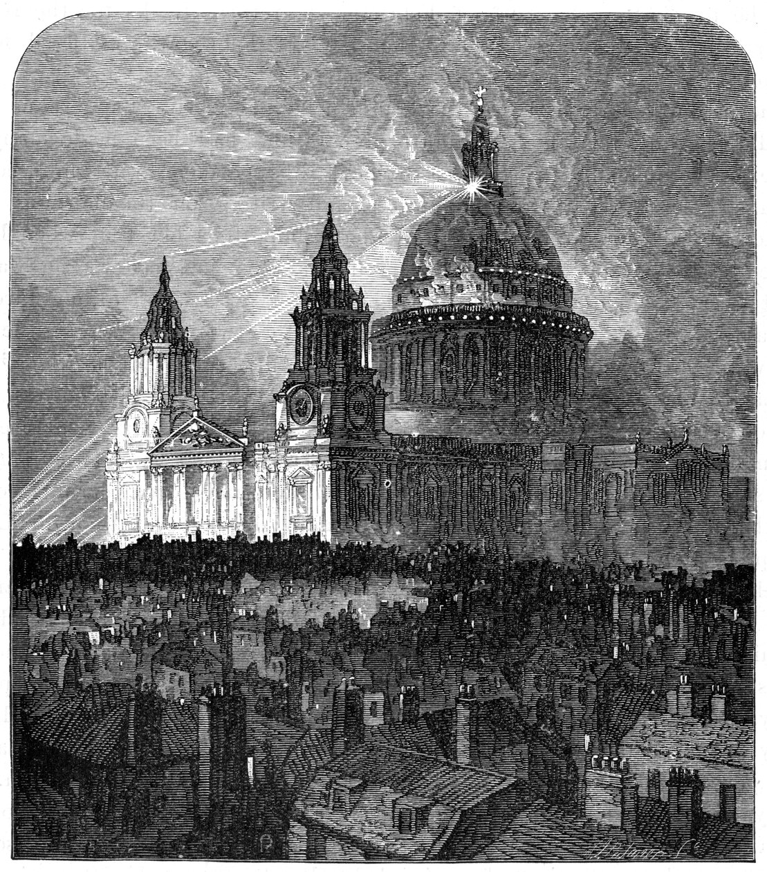 Cathédrale Saint-Paul illuminée pour le jour de l