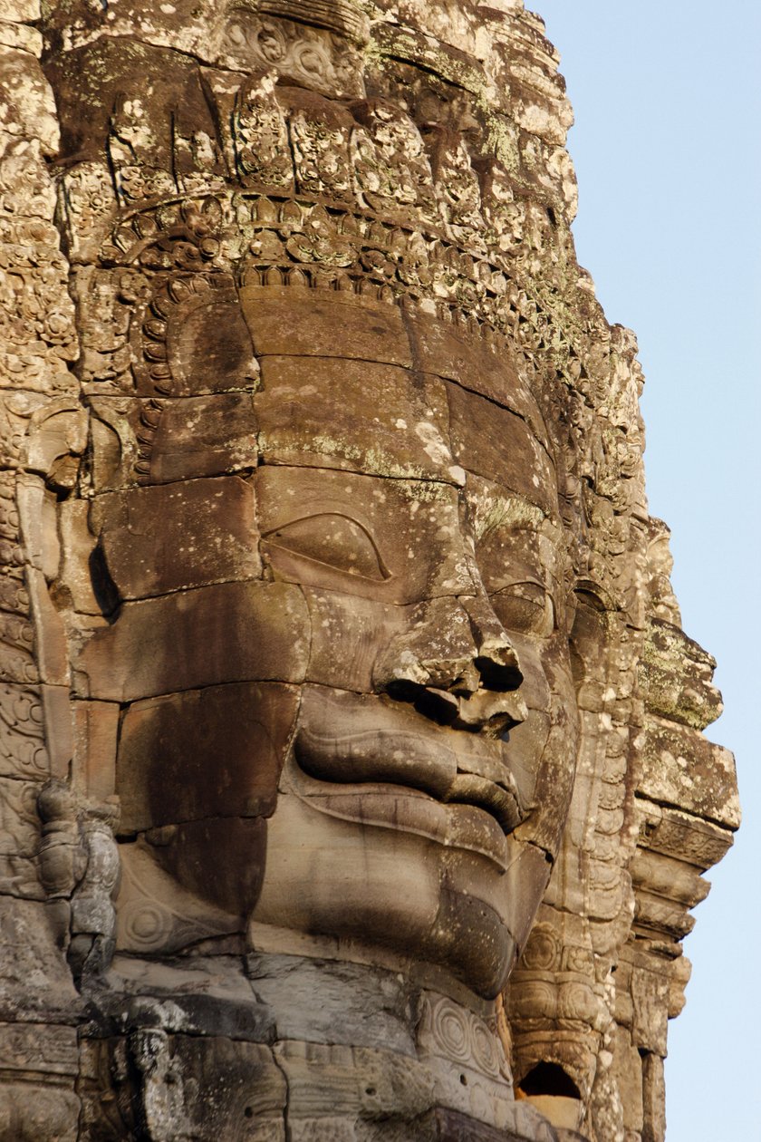 Visages de pierre sur les tours du temple Bayon à Angkor Thom qui peuvent représenter Jayavarman VII en tant que bodhisattva, Siem Reap, Cambodge - Unbekannt