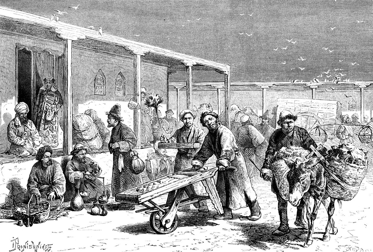 Scène de rue, Yarkand, vers 1890 - Unbekannt