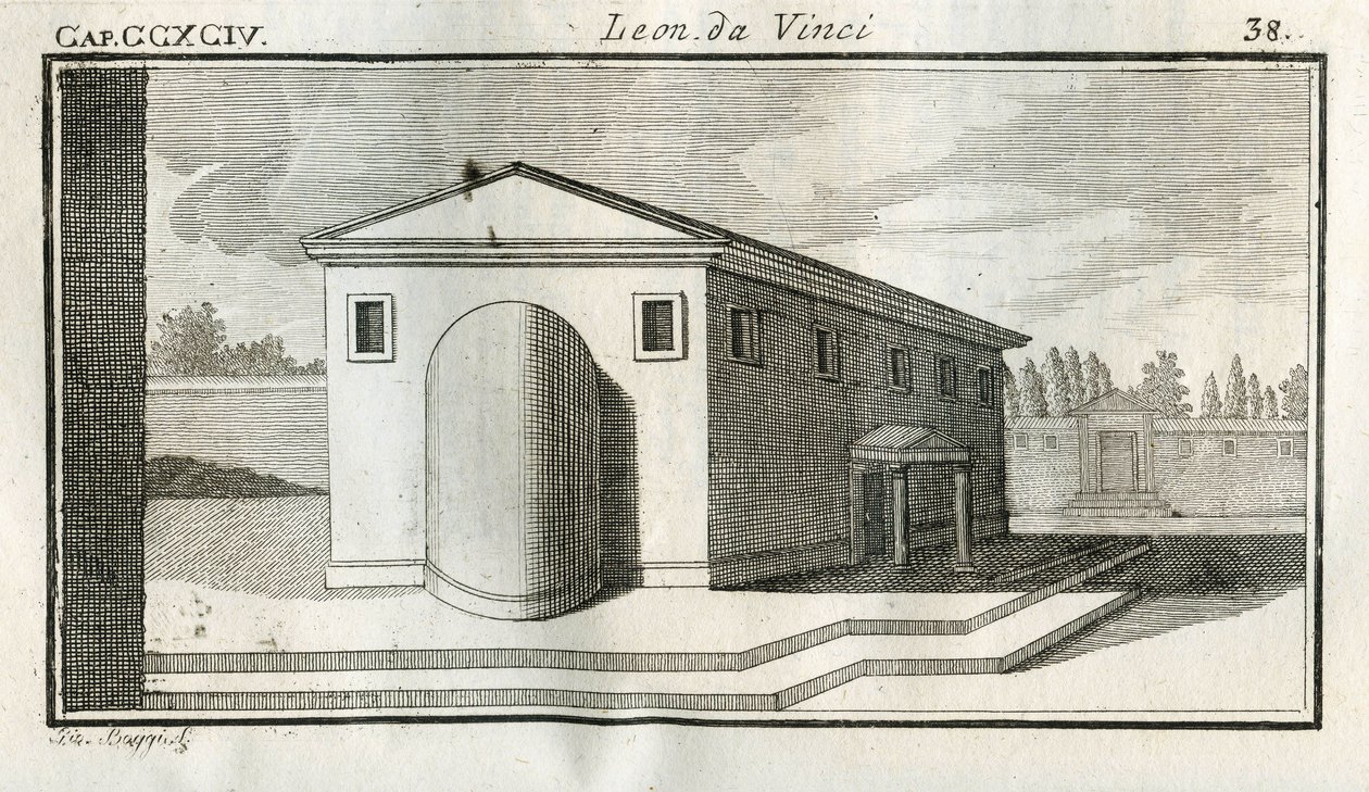 Études sur la sovrapposizione di edifici. Gravure du Traité de la peinture de Léonard de Vinci - Unbekannt
