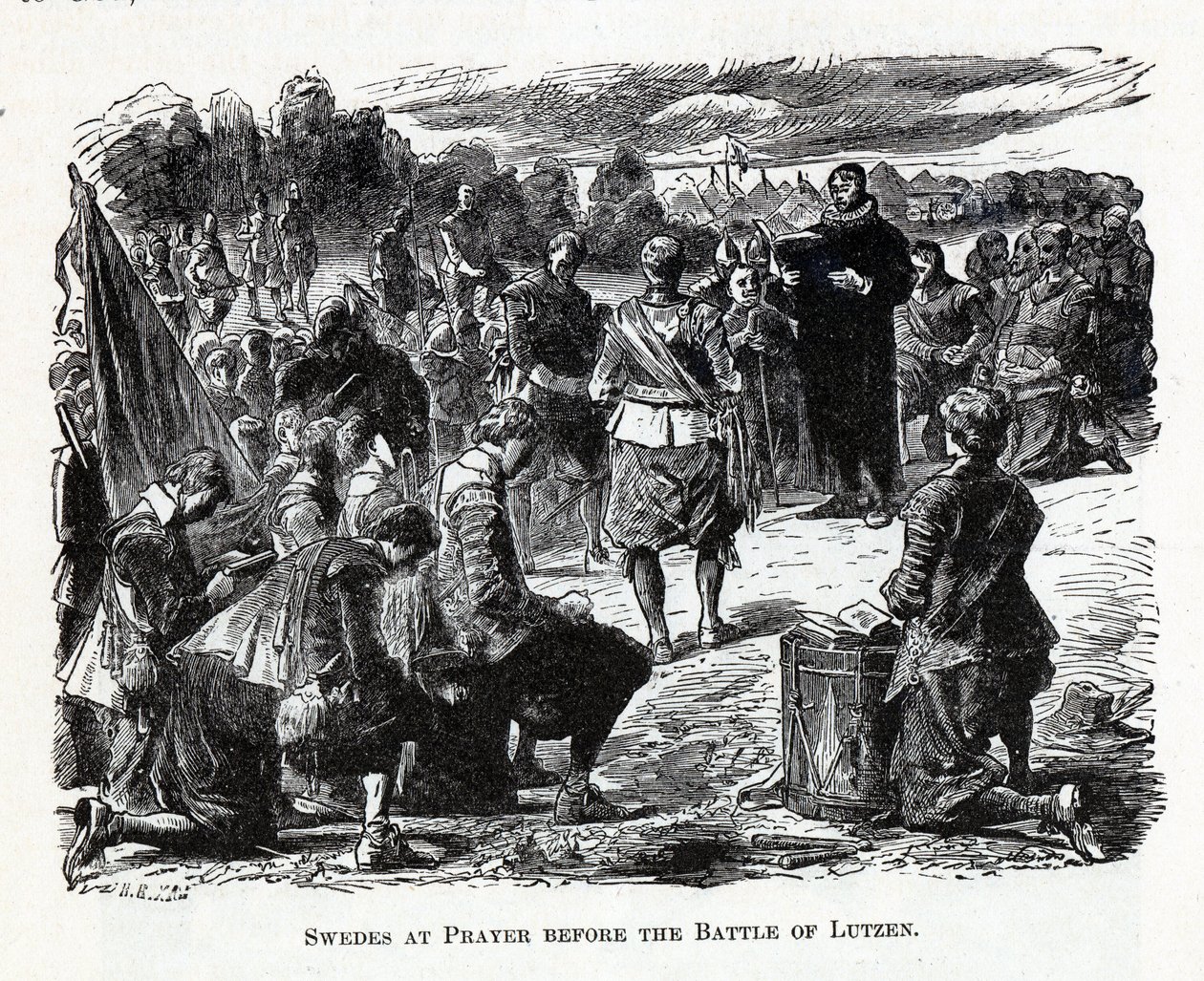 Les Suédois en prière avant la bataille de Lützen, 1882 - Unbekannt