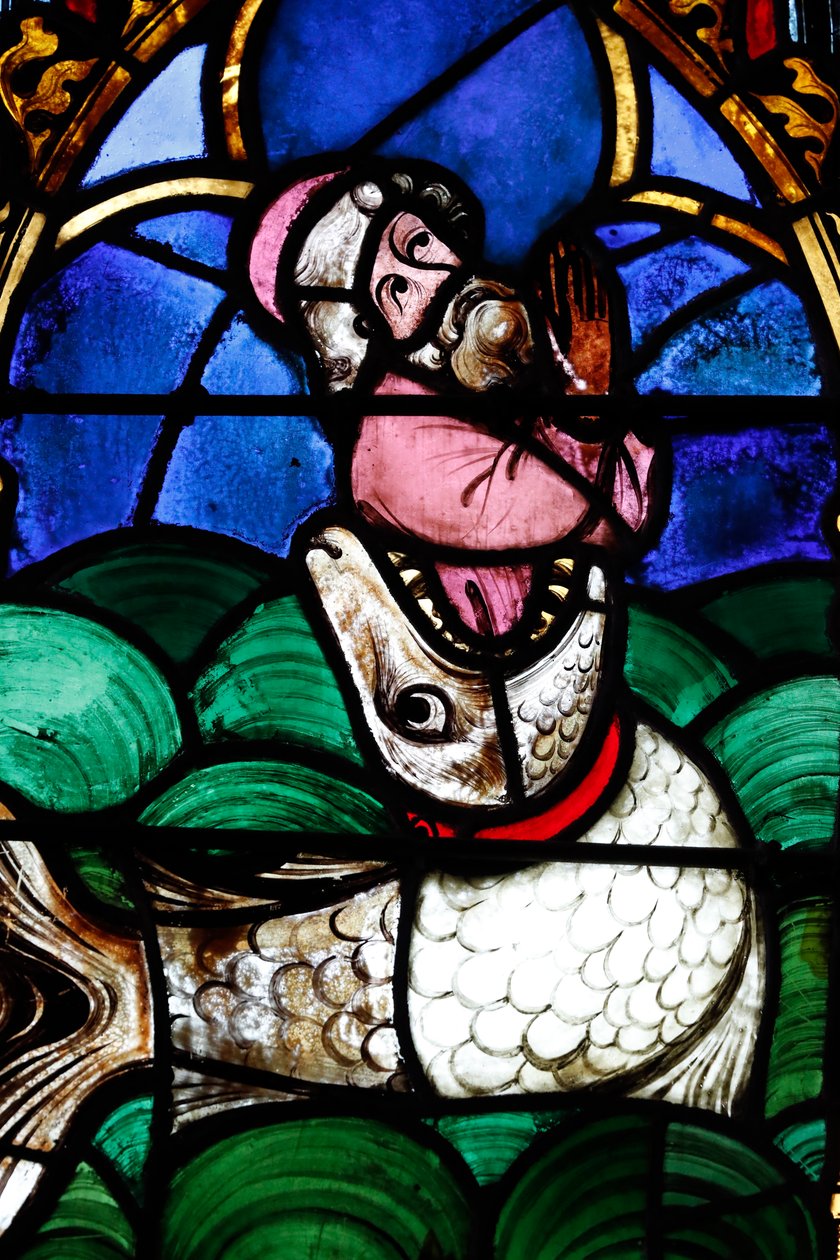 Église calviniste Saint-Étienne, Vitrail, Jonas et la Baleine, Strasbourg, France. - Unbekannt