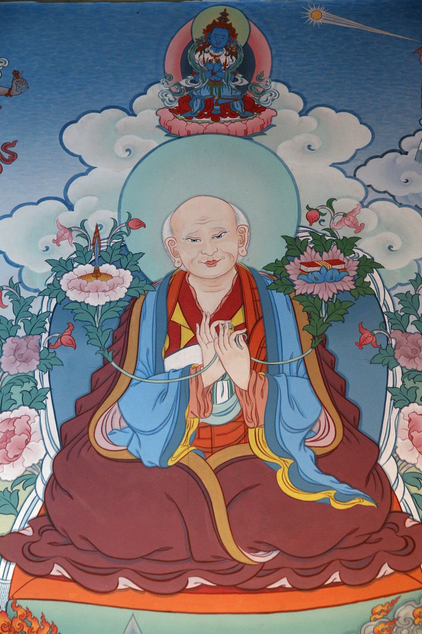 Temple des Mille Bouddhas congrégation Dashang Kagyu Ling Peinture Moine priant, La Boulaye, France - Unbekannt