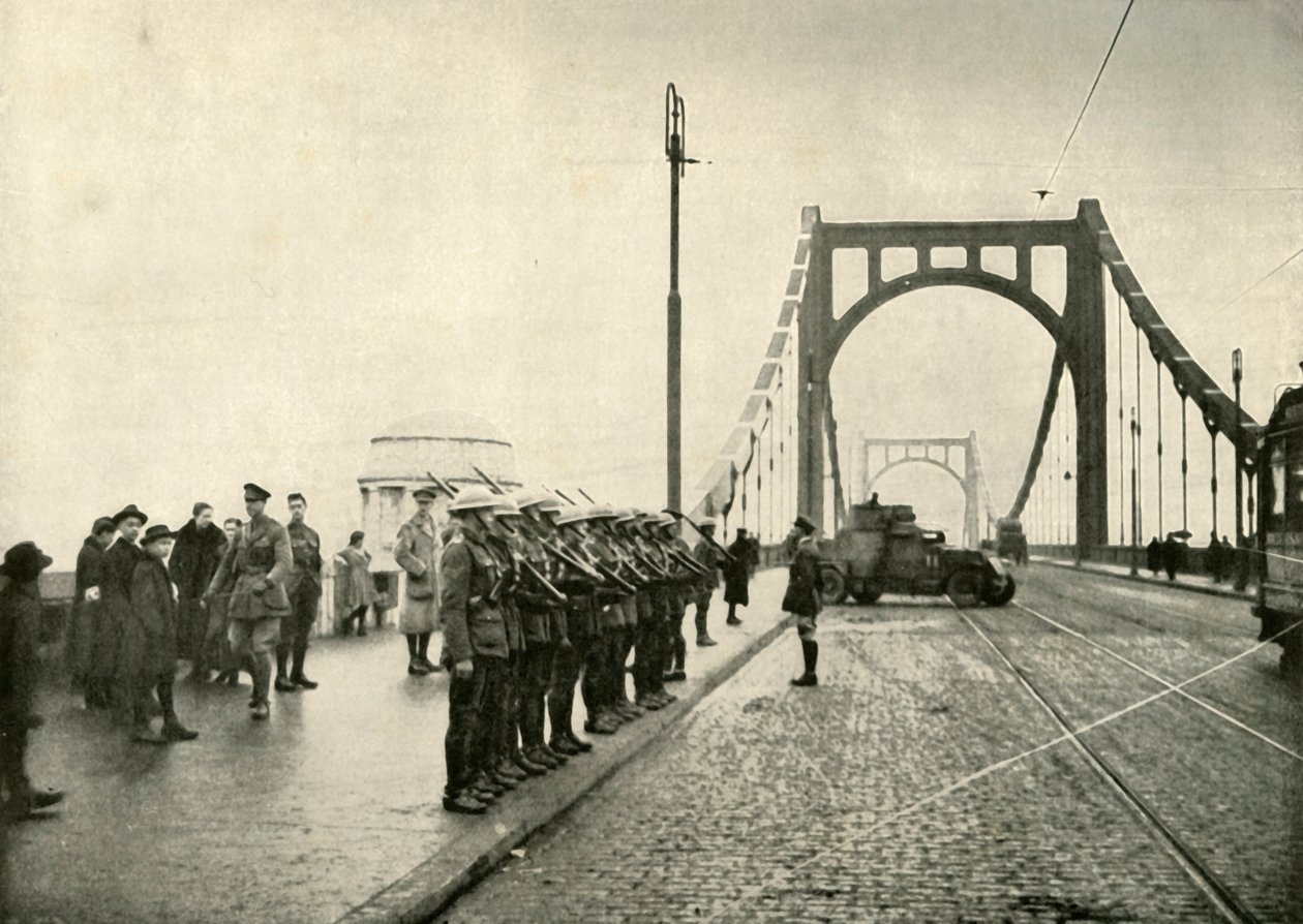 Les 18e hussards gardant un pont sur le Rhin à Cologne, 1919 - Unbekannt