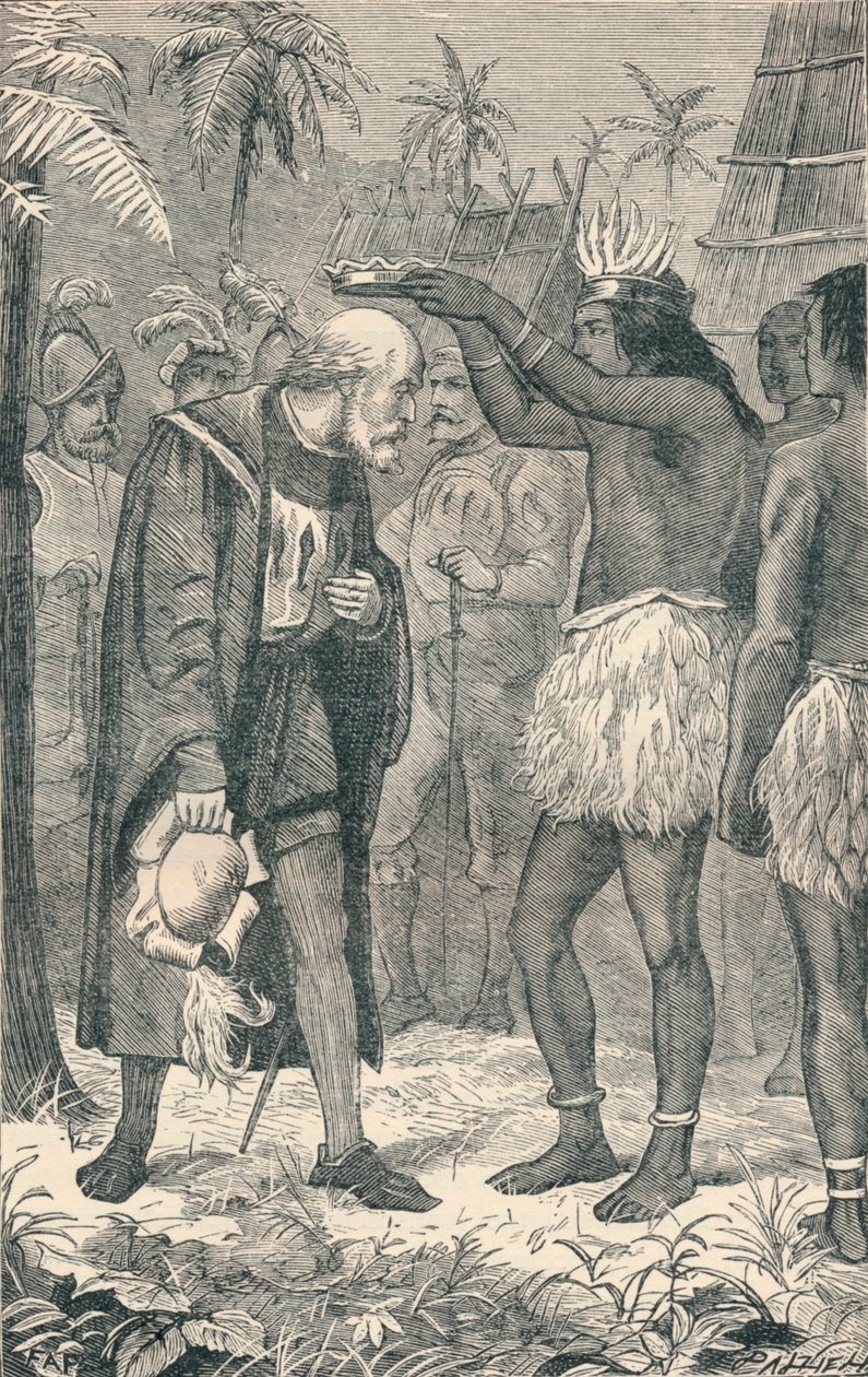 Le Cacique plaçant une couronne sur la tête de Colomb, 1904 - Unbekannt