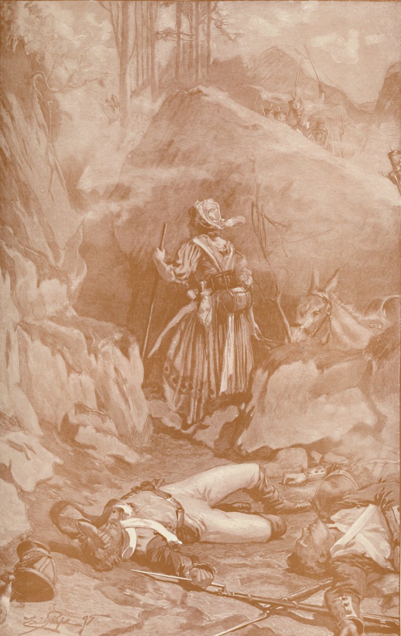 La Cantinière du 26ème régiment escaladant les rochers à Busaco, 1810, 1896 - Unbekannt