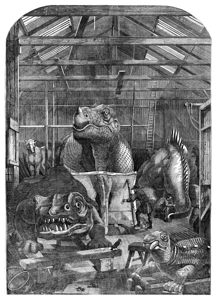 La salle des animaux éteints au Crystal Palace, Sydenham, 1853 - Unbekannt