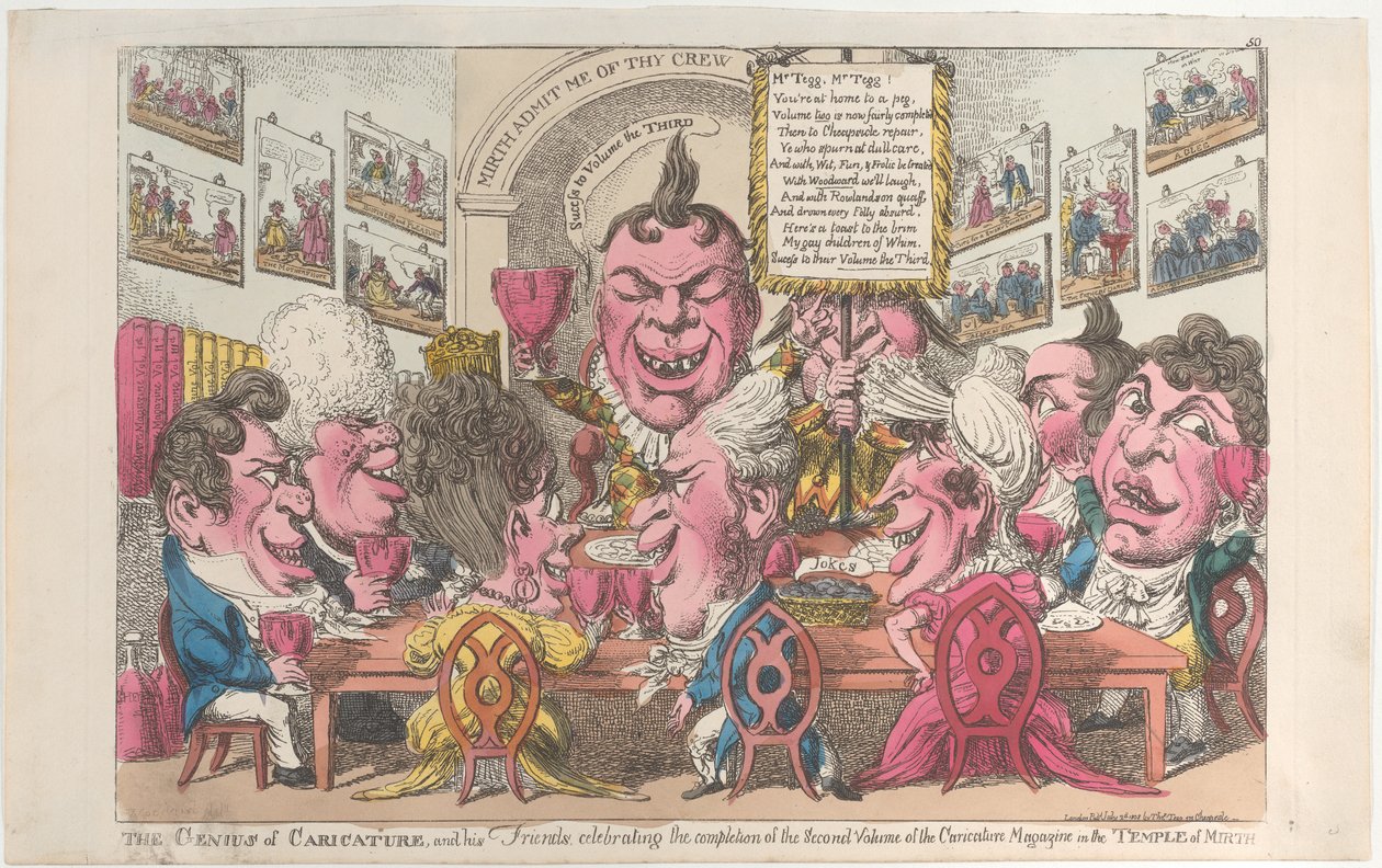 Le Génie de la caricature et ses amis célébrant l