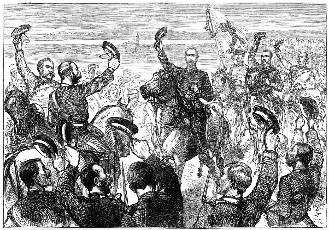 Le Grand-Duc Nicolas annonçant le traité de paix, San Stefano, Turquie, 19ème siècle - Unbekannt
