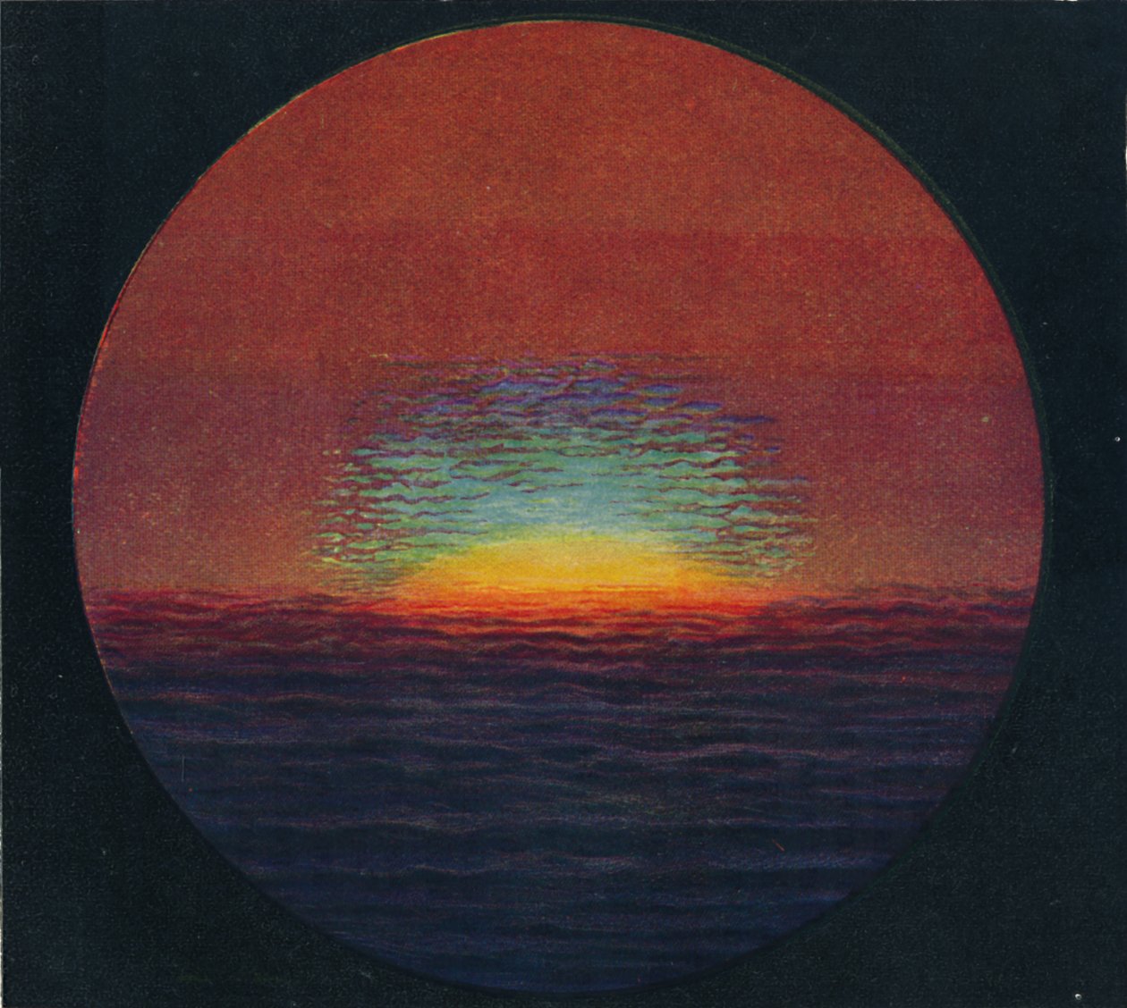 Le Rayon vert au coucher du soleil, couleur prismatique la plus rare réfractée par l