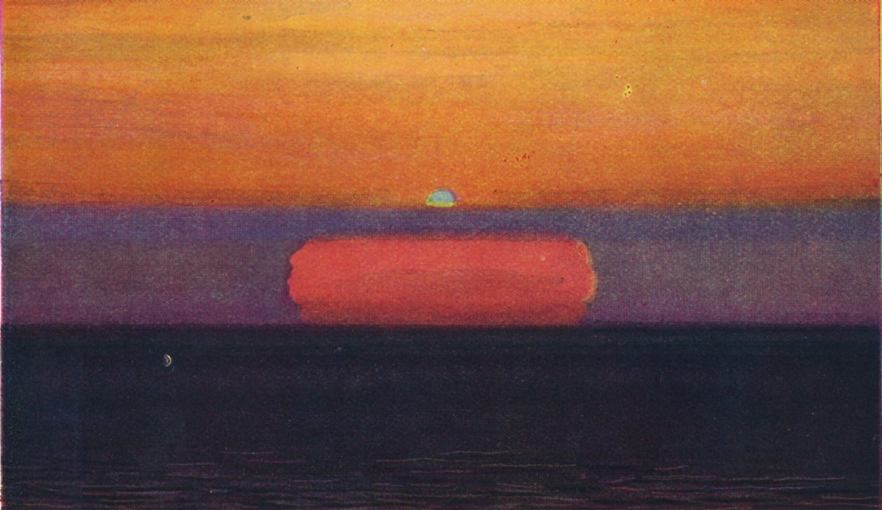 Le Rayon Vert au coucher du soleil, couleur prismatique la plus rare réfractée par l