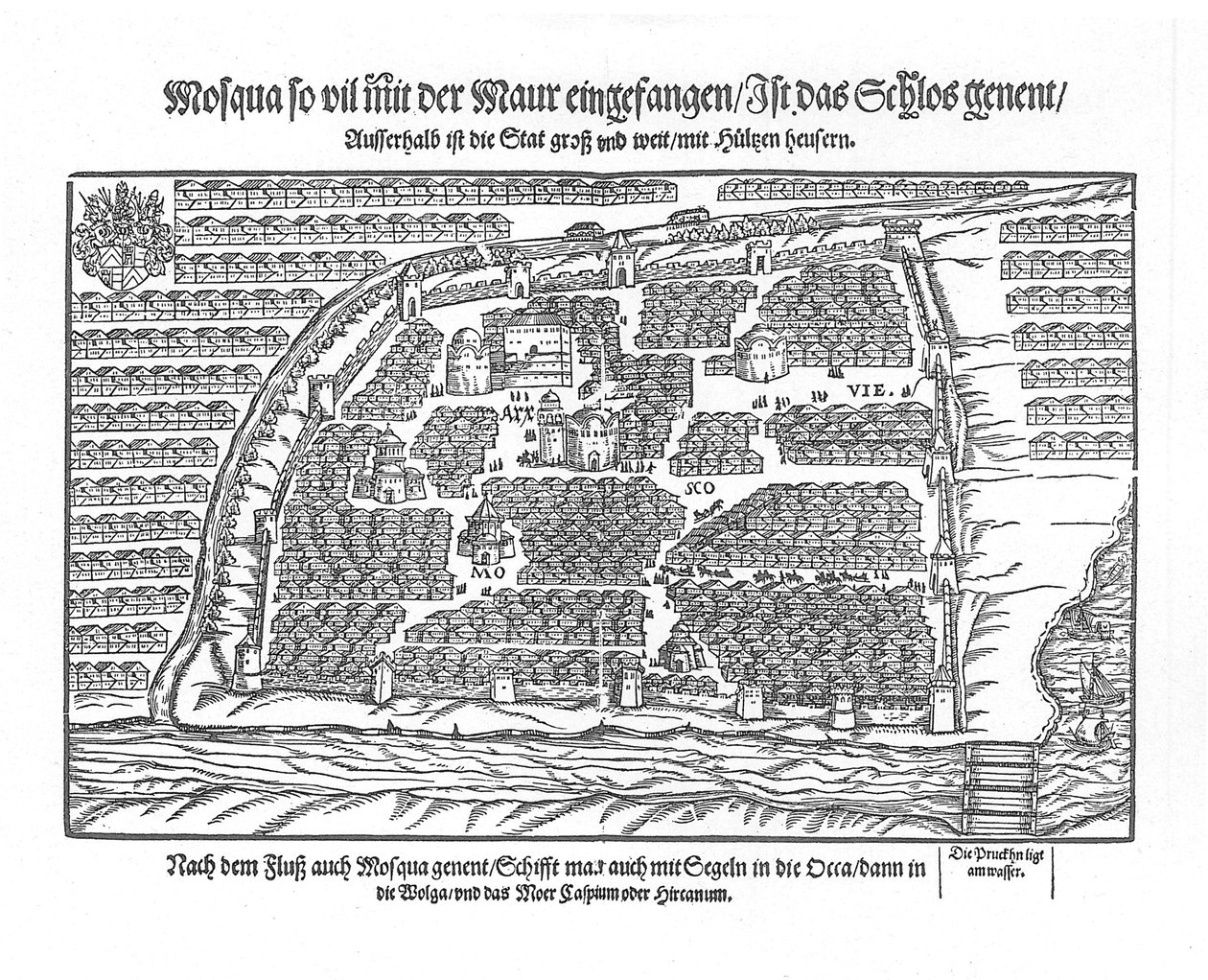 La carte de Moscou de Moscouiter wunderbare Historien par Sigmund von Herberstein, 1567 - Unbekannt