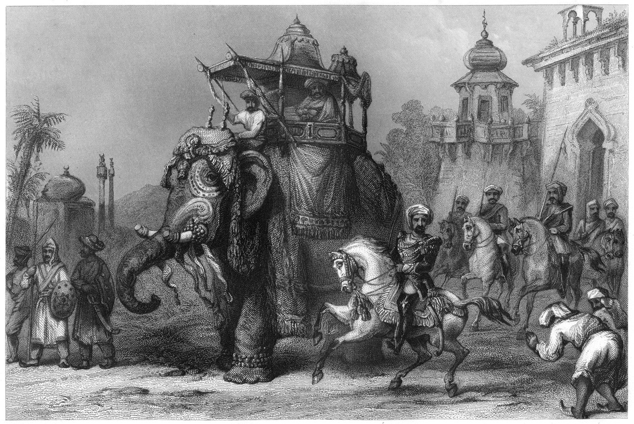 Le Nana Sahib avec son escorte, vers 1860 - Unbekannt