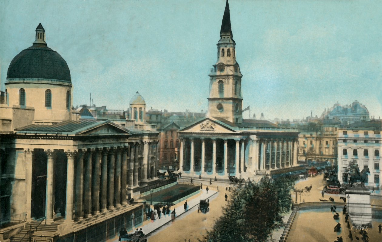 La National Gallery et St Martin in the Fields, Trafalgar Square, Londres - Unbekannt