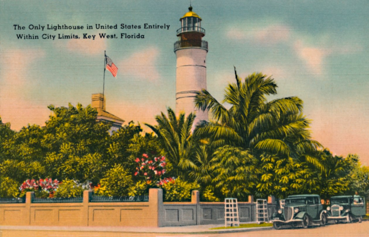 Le seul phare des États-Unis entièrement dans les limites de la ville, Key West, Floride, vers 1940 - Unbekannt