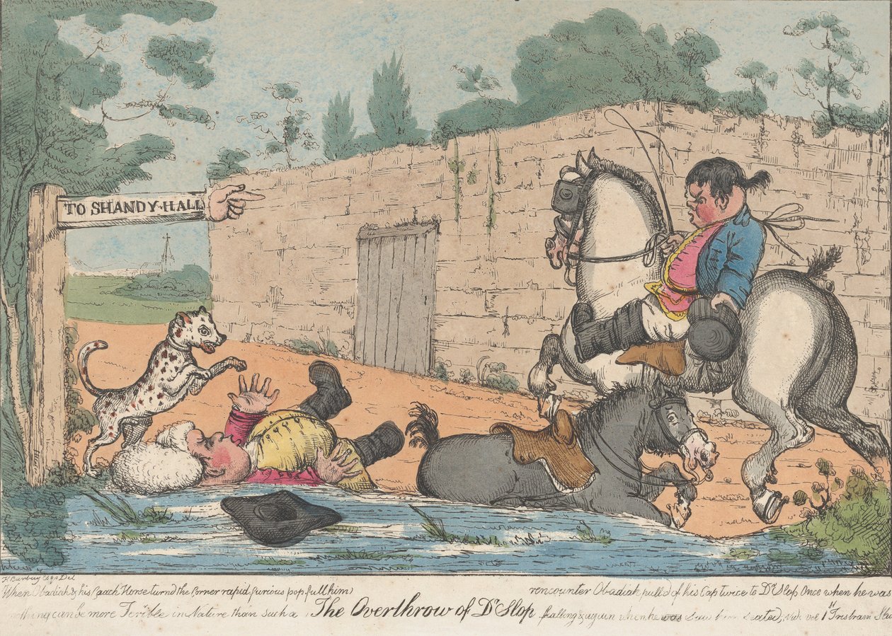 Le renversement du Dr. Slop Tristram Shandy, 1800-1820 - Unbekannt