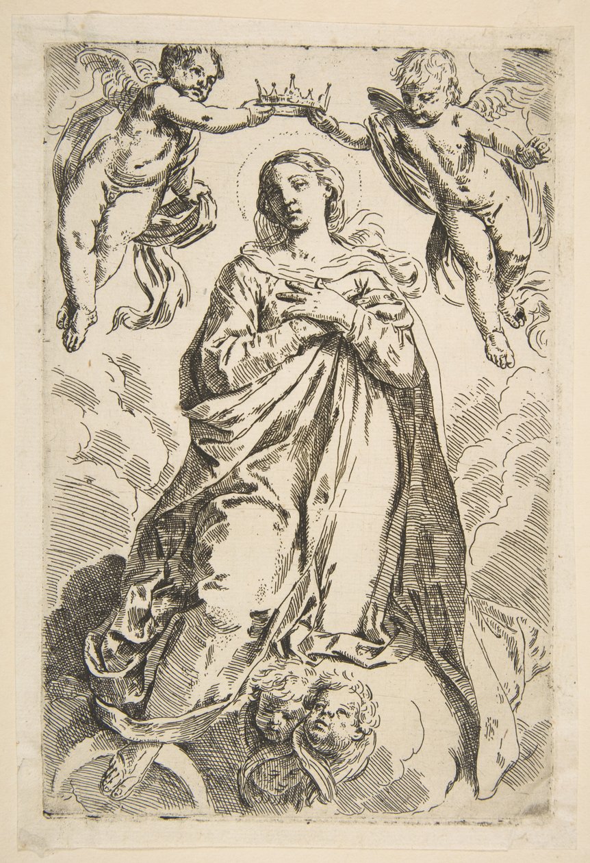 La Vierge couronnée par deux anges, copie d