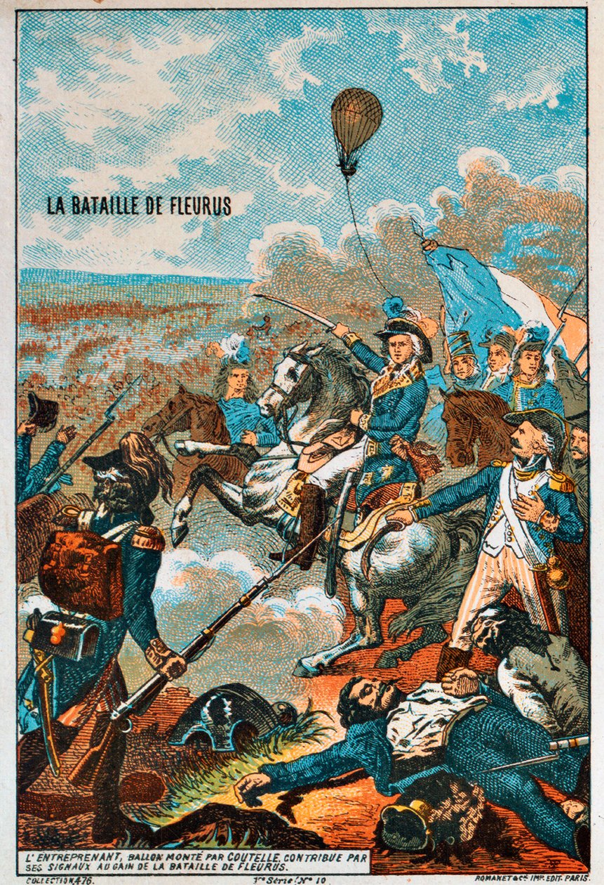 Le ballon Entreprenant, piloté par Coutelle, à la bataille de Fleurus, 1794 1890s - Unbekannt