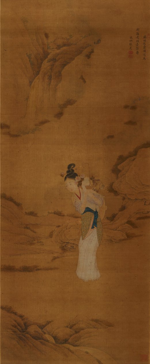 La déesse Magu avec un panier de fleurs, dynastie Qing 1645-1911 - Unbekannt