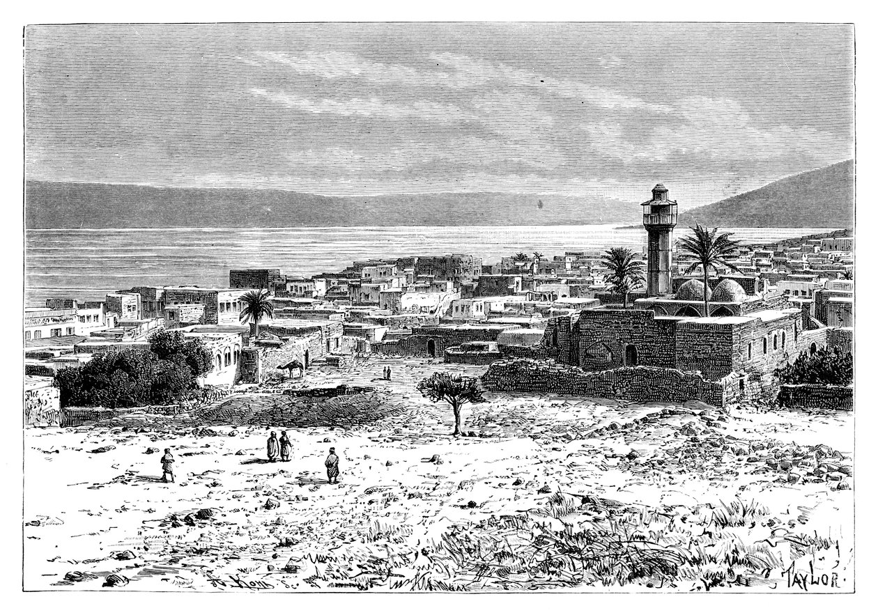 Le lac et la ville de Tibériade, Israël, 1895 - Unbekannt