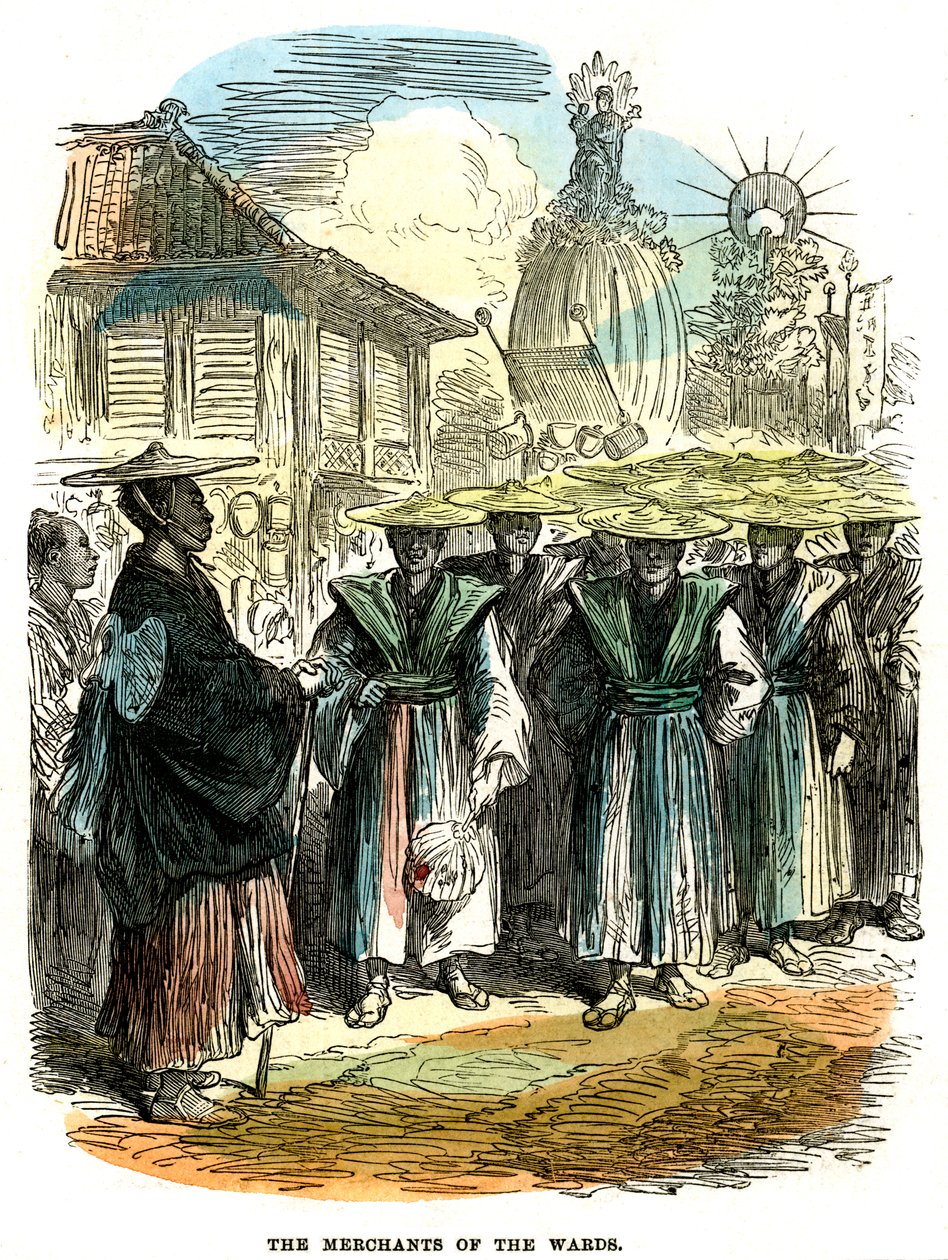 Les marchands du quartier, procession du festival du Nouvel An à Yokohama, Japon, 1872 - Unbekannt