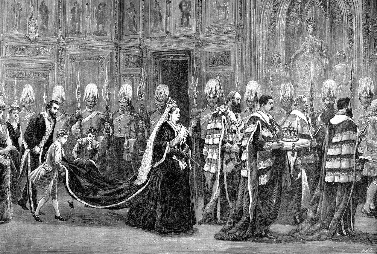 La procession royale au Palais de Westminster en route vers la Chambre des Lords - Unbekannt