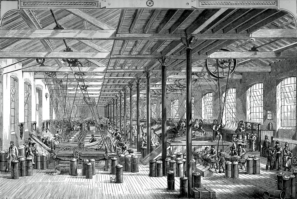 Salle de filature dans les ateliers de cordage de Shadwell, vers 1880 - Unbekannt