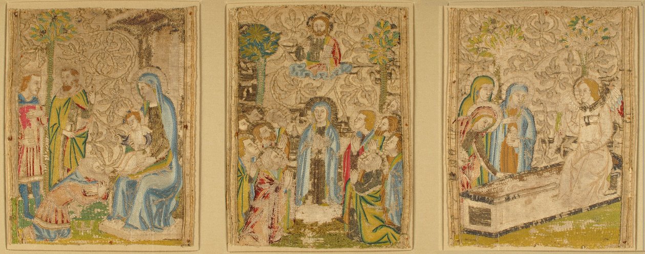 Trois panneaux, italien, fin XIVe siècle - Unbekannt