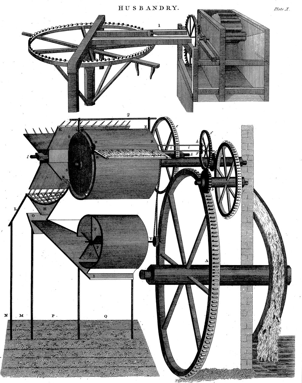Machine à battre par Andrew Meikle, inventeur et meunier écossais, 1811 - Unbekannt