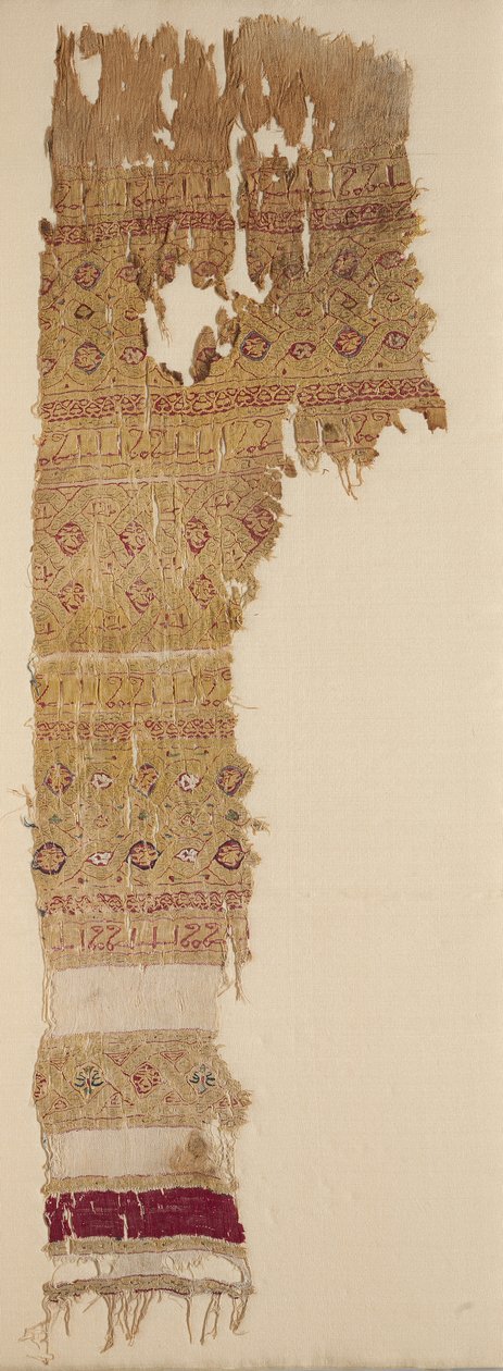 Tiraz avec bandes de guilloche et frange, 1100s - Unbekannt
