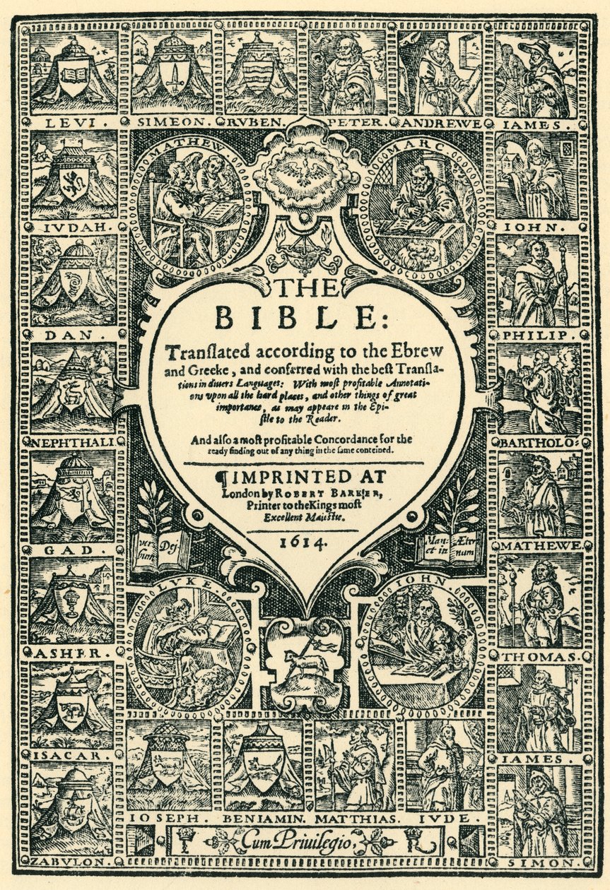 Page de titre de la Bible de Genève, 1614, 1943 - Unbekannt