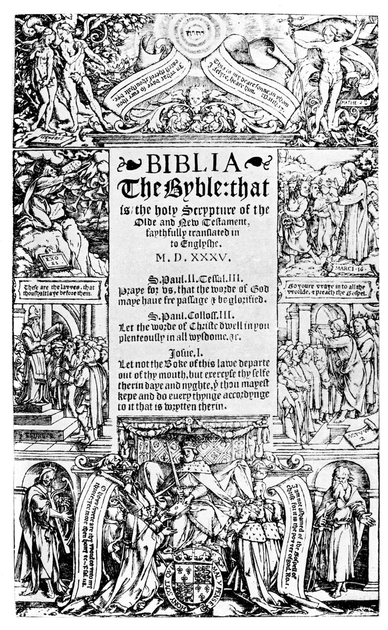 Page de titre de la Bible Coverdale, 1535, 1926 - Unbekannt